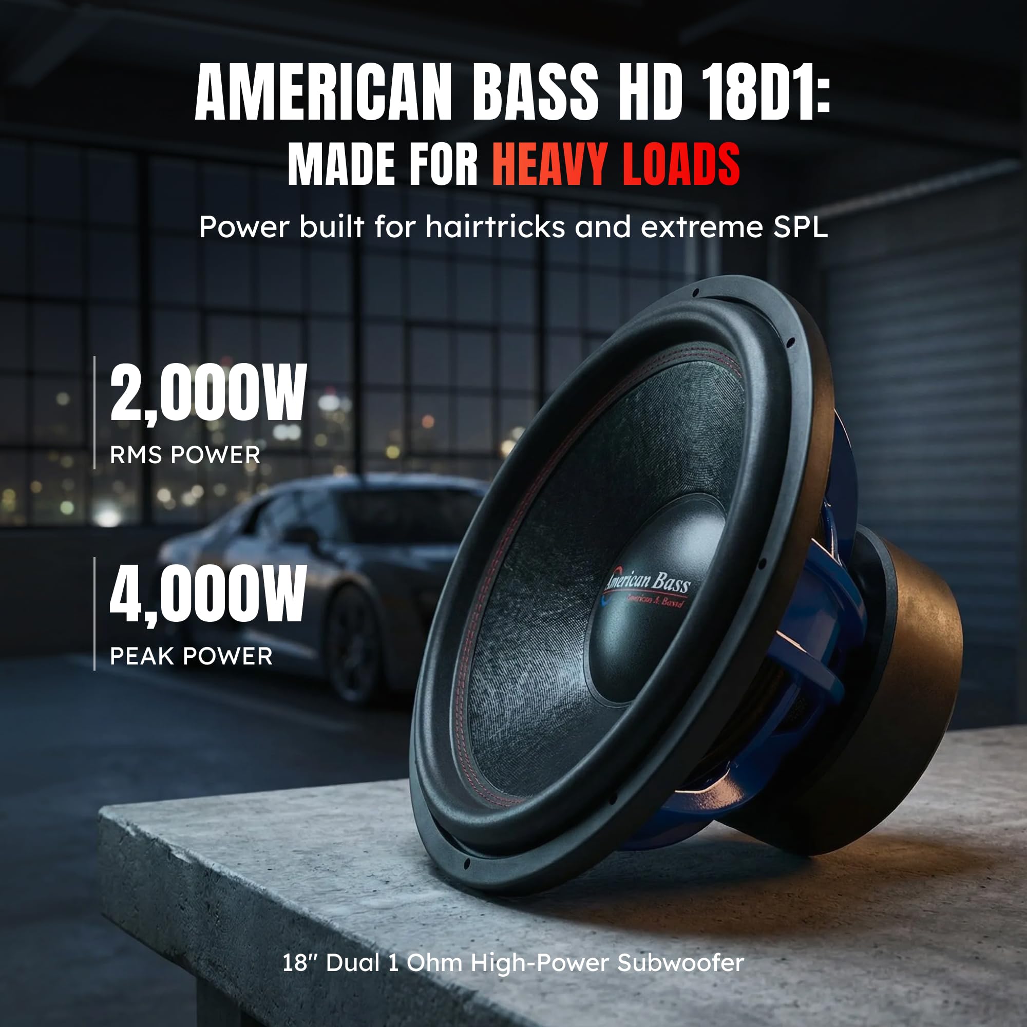 Amazon.co.jp: American Bass HD 18インチ カーサブウーファー – 1