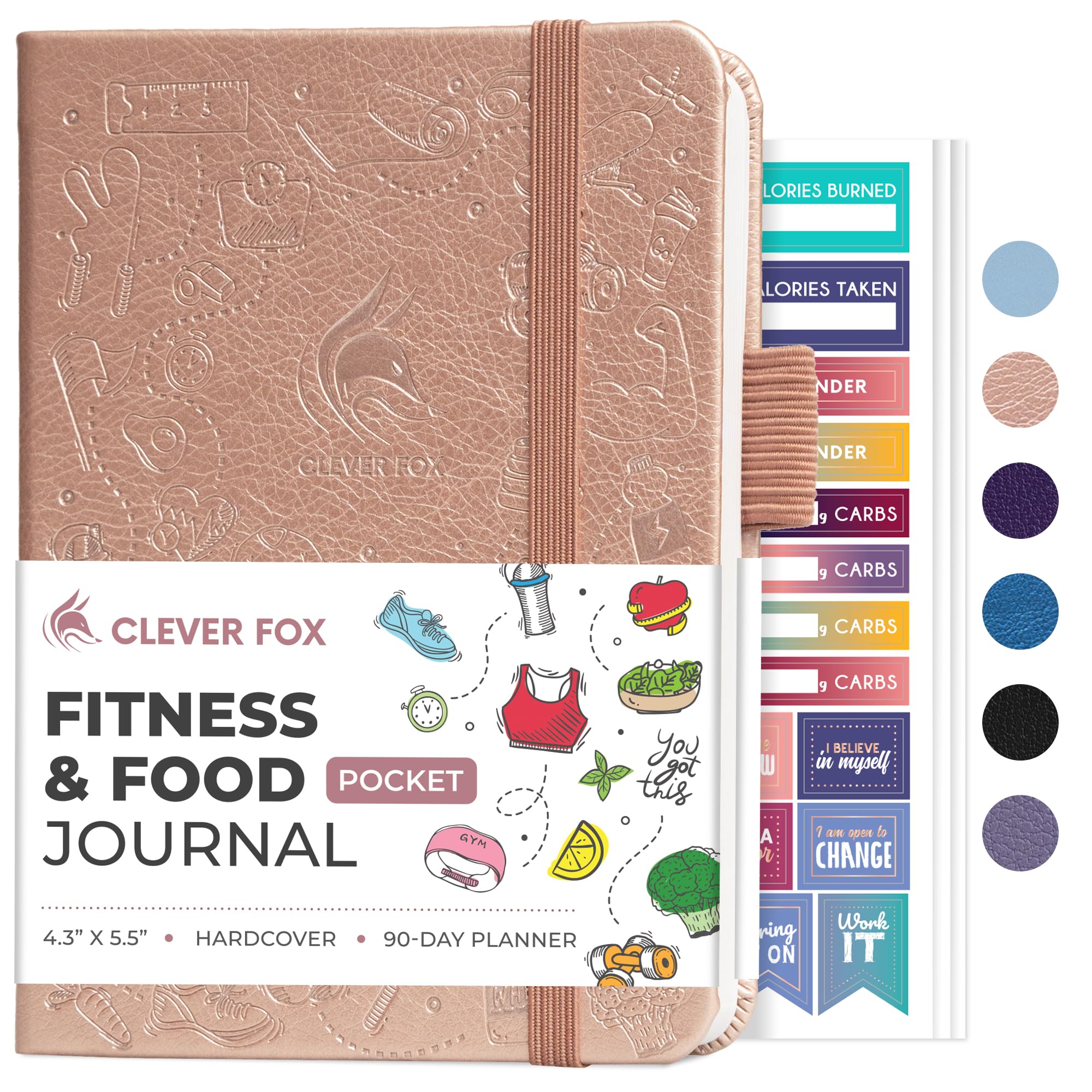 CF Fitness and Food Journal (Rose Gold, Pocket (4.2" x 5.7"))
