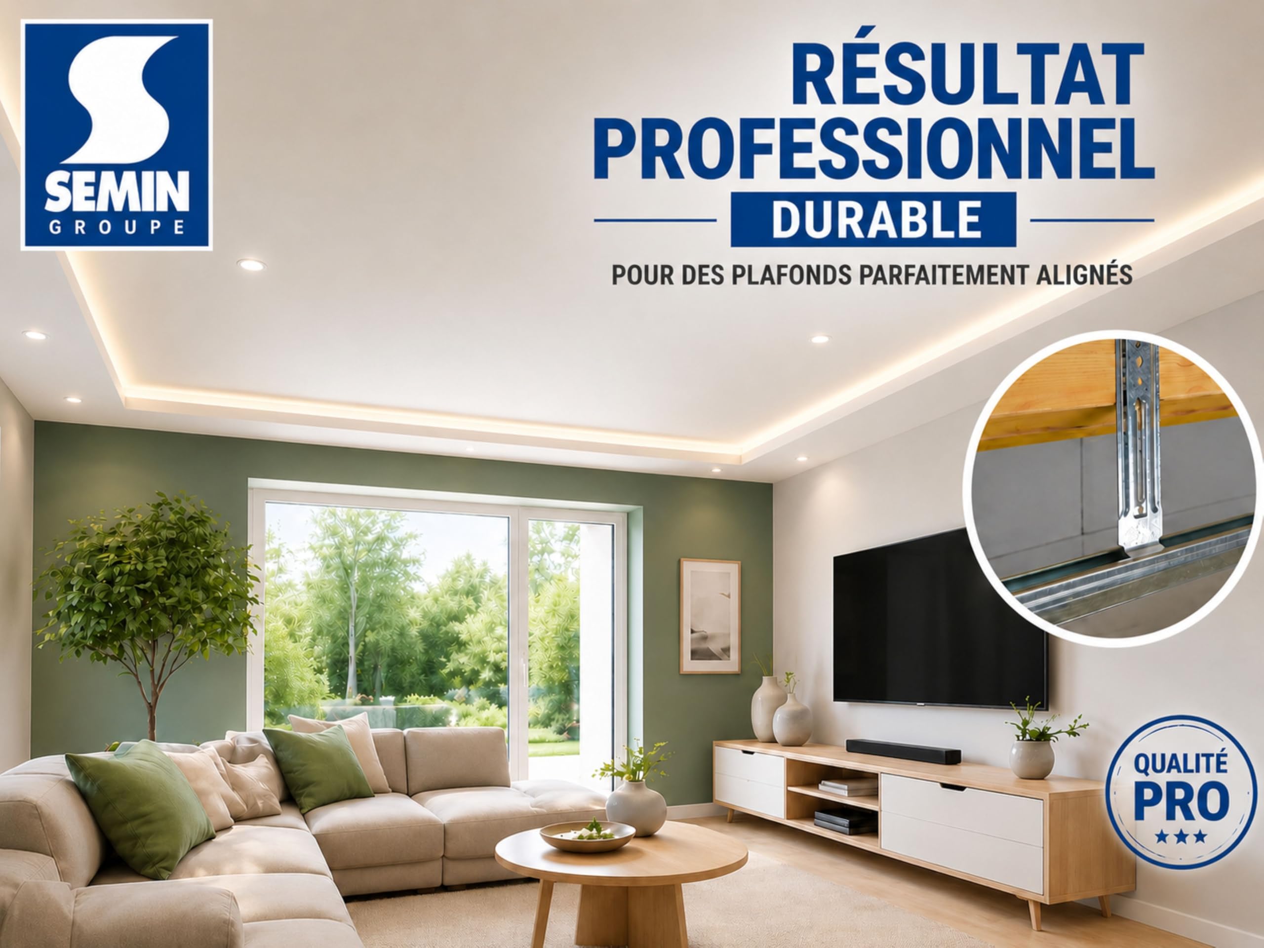 SEMIN Suspentes Longues F47 300 mm –3 X Boîte de 50 – Acier Galvanisé – Fixation Faux Plafond Plaques de Plâtre – Ossature Métallique F45/F47 – Pose Rapide