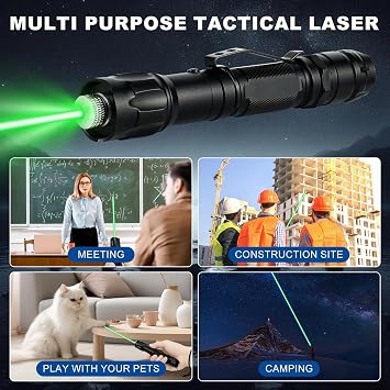 Green Laser Pointer, USB Rechargeable, Adjustable Focus