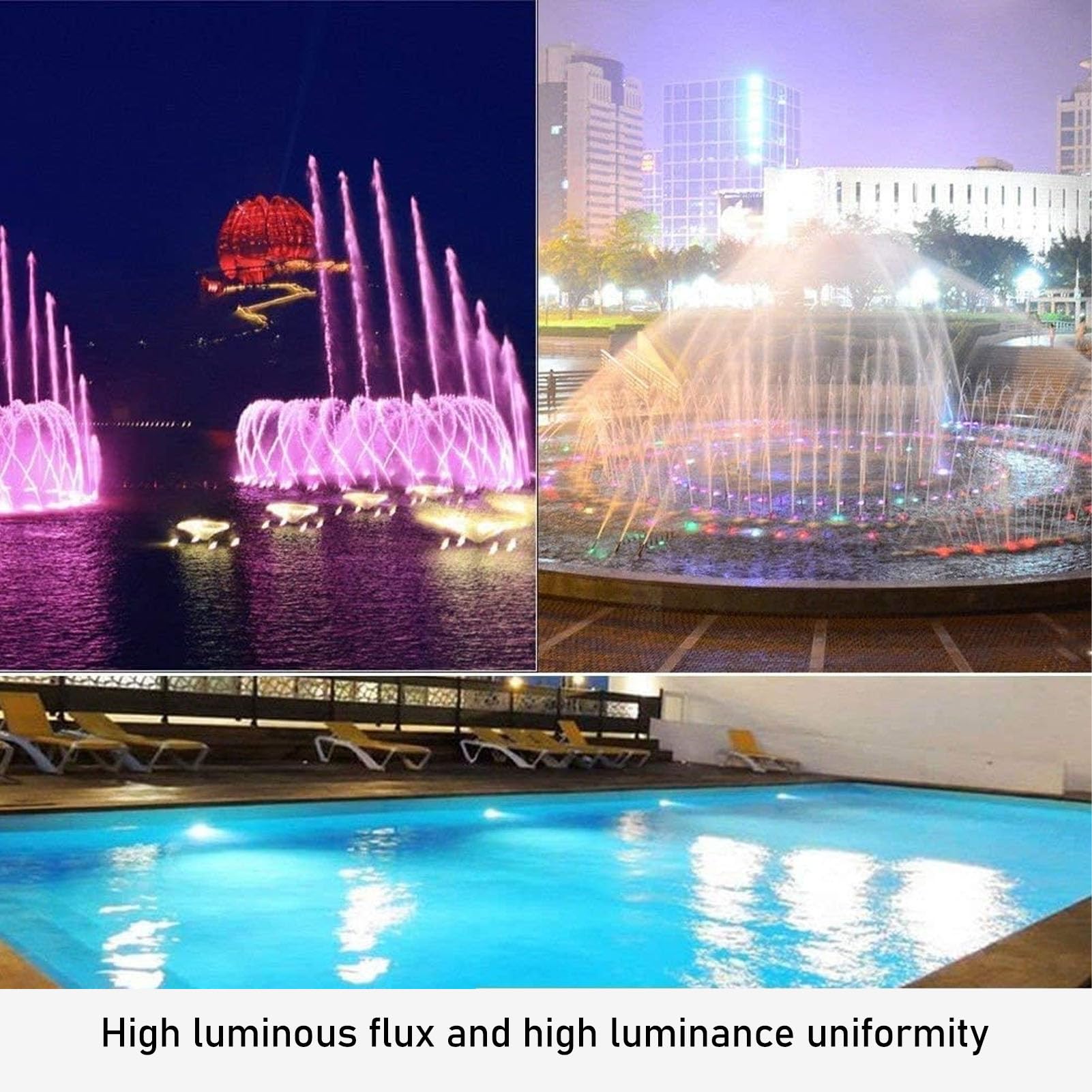 LED-Poolleuchten, ABS-Unterwasserbeleuchtungskörper, 18 W IP68-Tauchlampe mit Hoher Leuchtdichte für Schwimmbäder und Aquarien (weißes Licht)