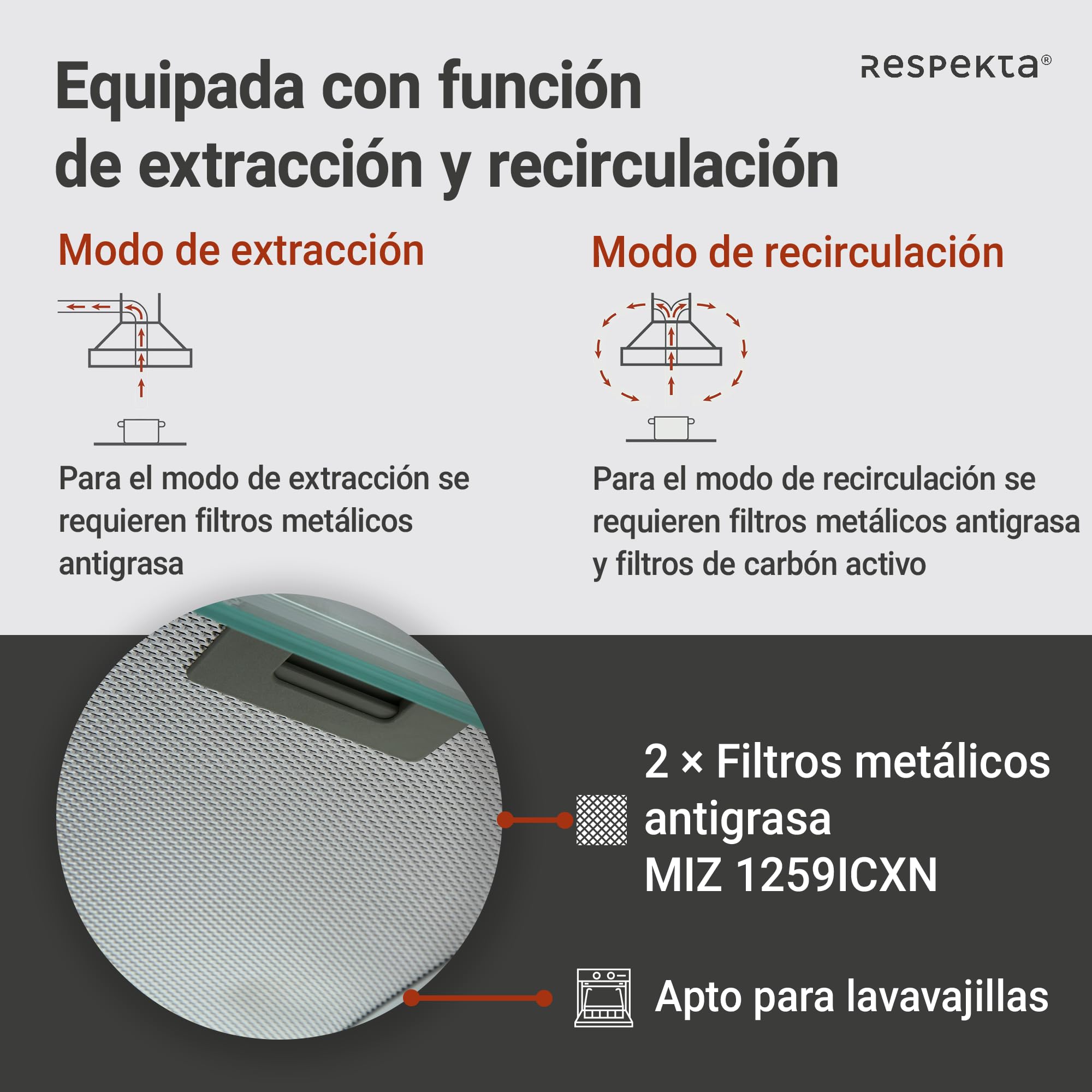respekta Campana de acero inoxidable 60 cm CH1259IXCN