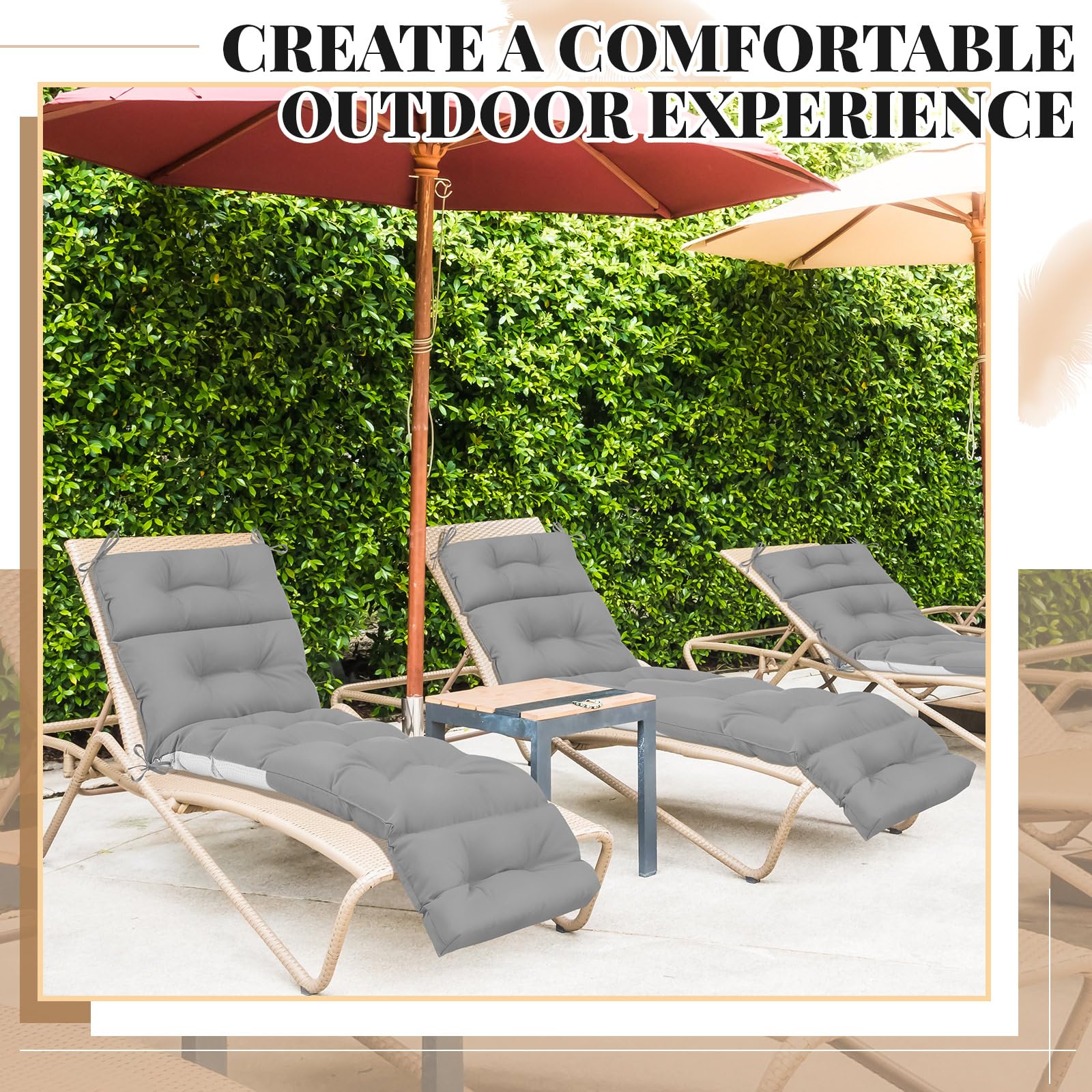 Chaise Lounge Cushions 74.5 x 22 Inches Soft Lounge Chair Cushion