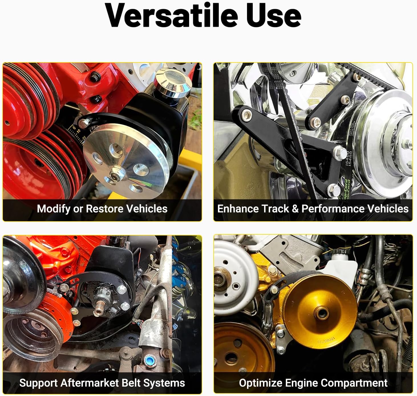 BBC Turnbuckle Alternator/Power Steering Pump Accessory Drive Bracket Kit Aluminum Alternator Power Steering Bracket for 396 402 409 427 454 502 V8, Compatible with Chevy GMC Engines