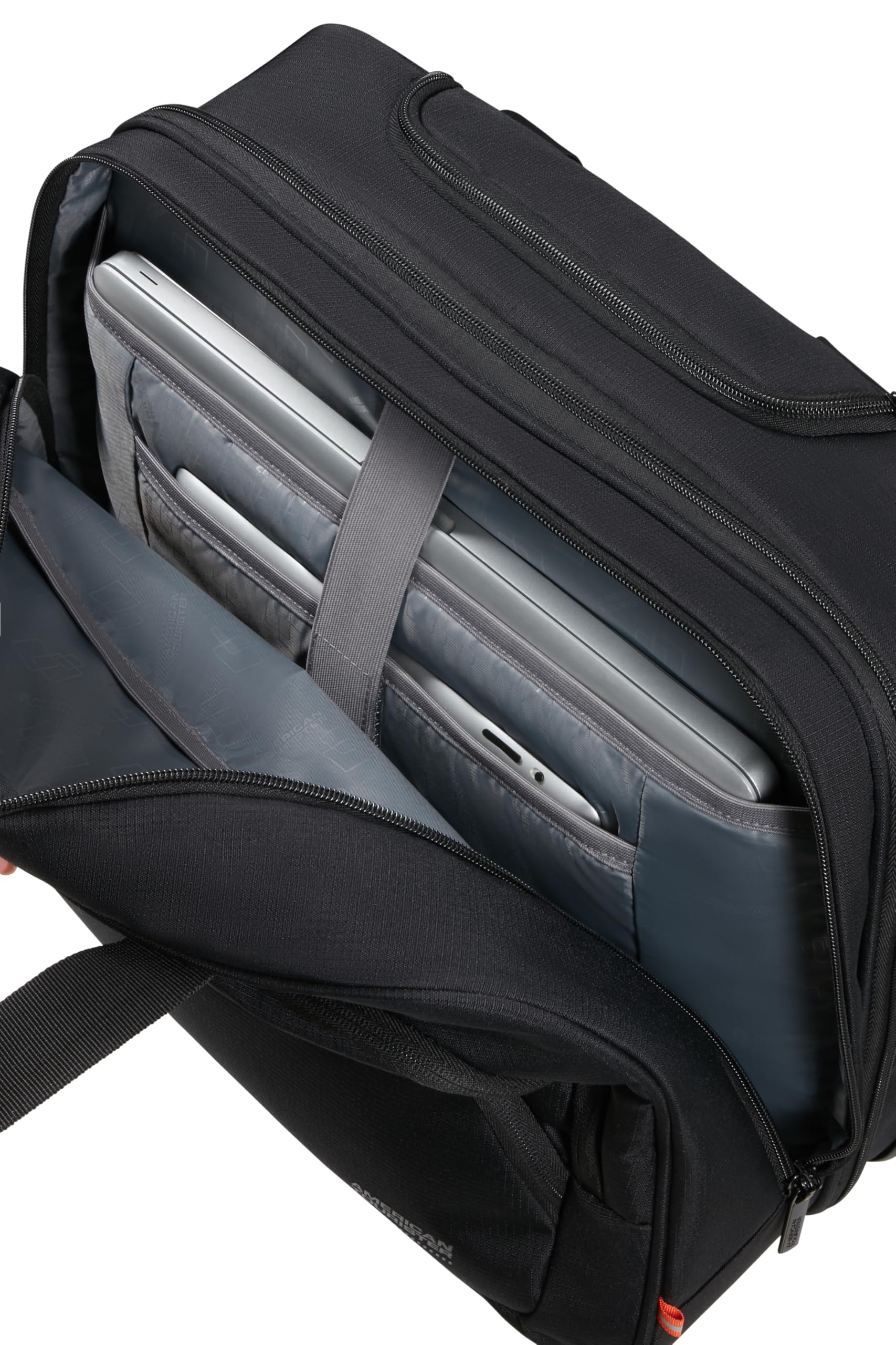American Tourister AT WORK NXT - Borsa per laptop con rotelle 15.6", bagaglio a mano business trolley, bagaglio a mano con scomparto laptop, valigetta pilota, borsa cabina aereo, 33 L, Nero