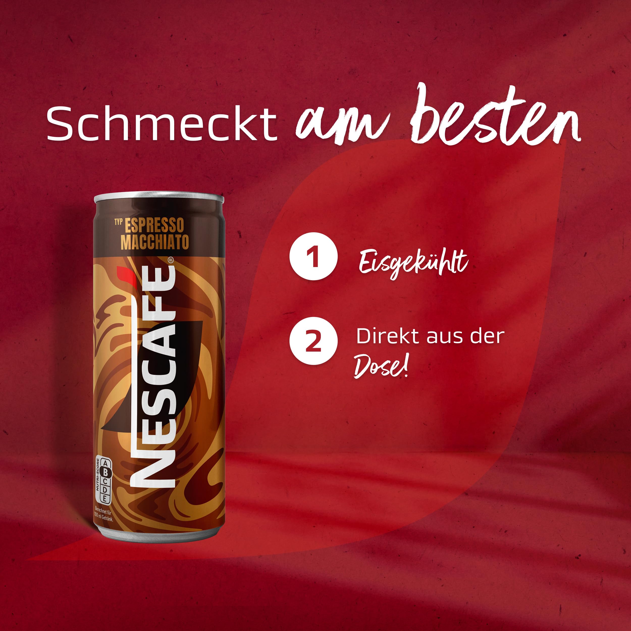 NESCAFÉ Ready-to-drink Typ Espresso Macchiato, trinkfertiger Iced Espresso Macchiato in der Dose für unterwegs, koffeinhaltig, 12er Pack (12 x 250ml)