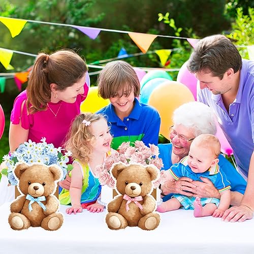 Miniatura 7 de JarThenaAMCS 12 cajas de flores 3D para baby shower, arco rosa, azul, oso, decoración para cumpleaños, revelación de género, fiesta, centros de mesa