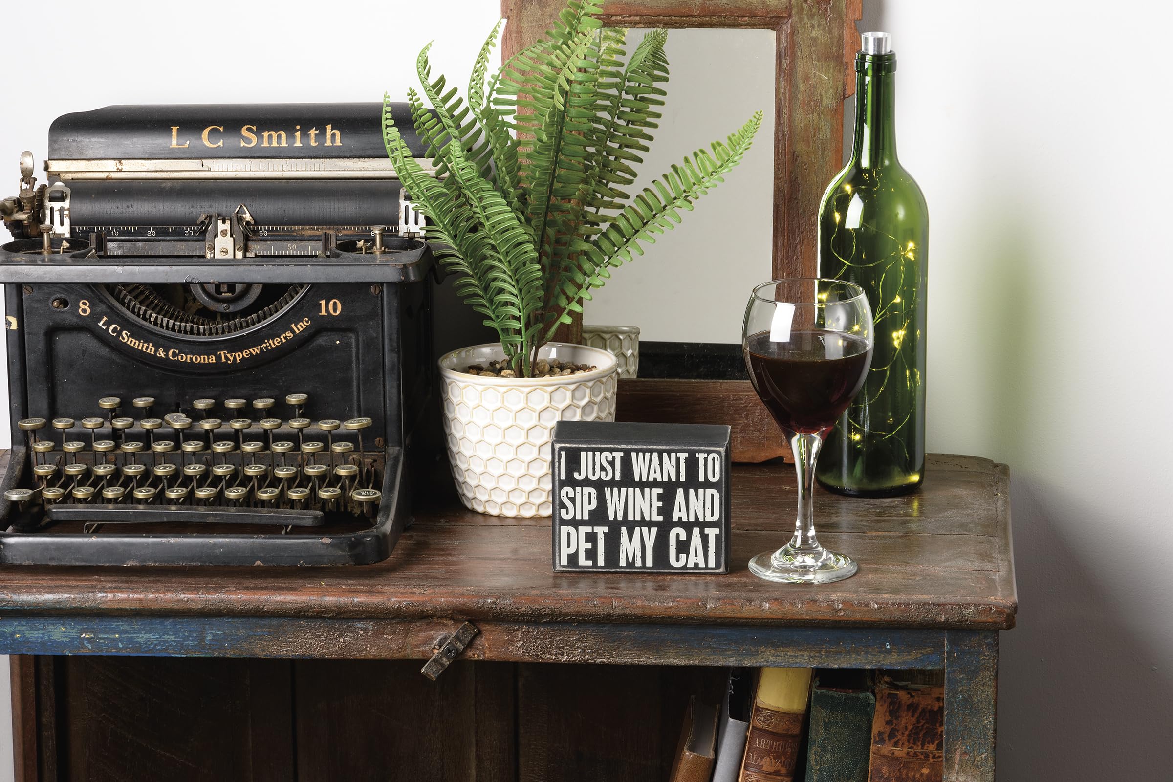 Cartel de caja - I Just Want To Sip Wine And Pet My Cat
