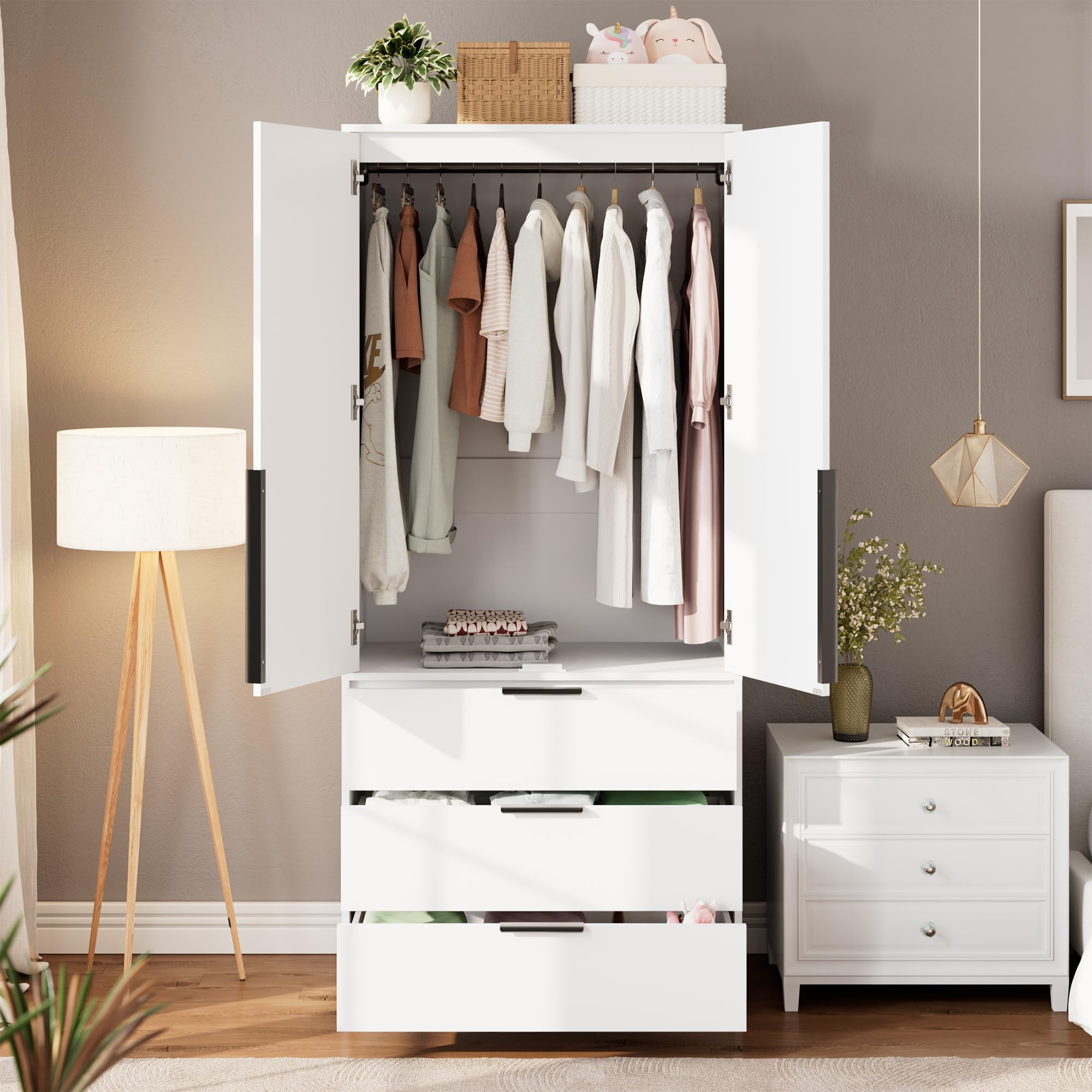 Amazon.co.jp: GarveeHome Armoire ワードローブ クローゼット 179.5 
