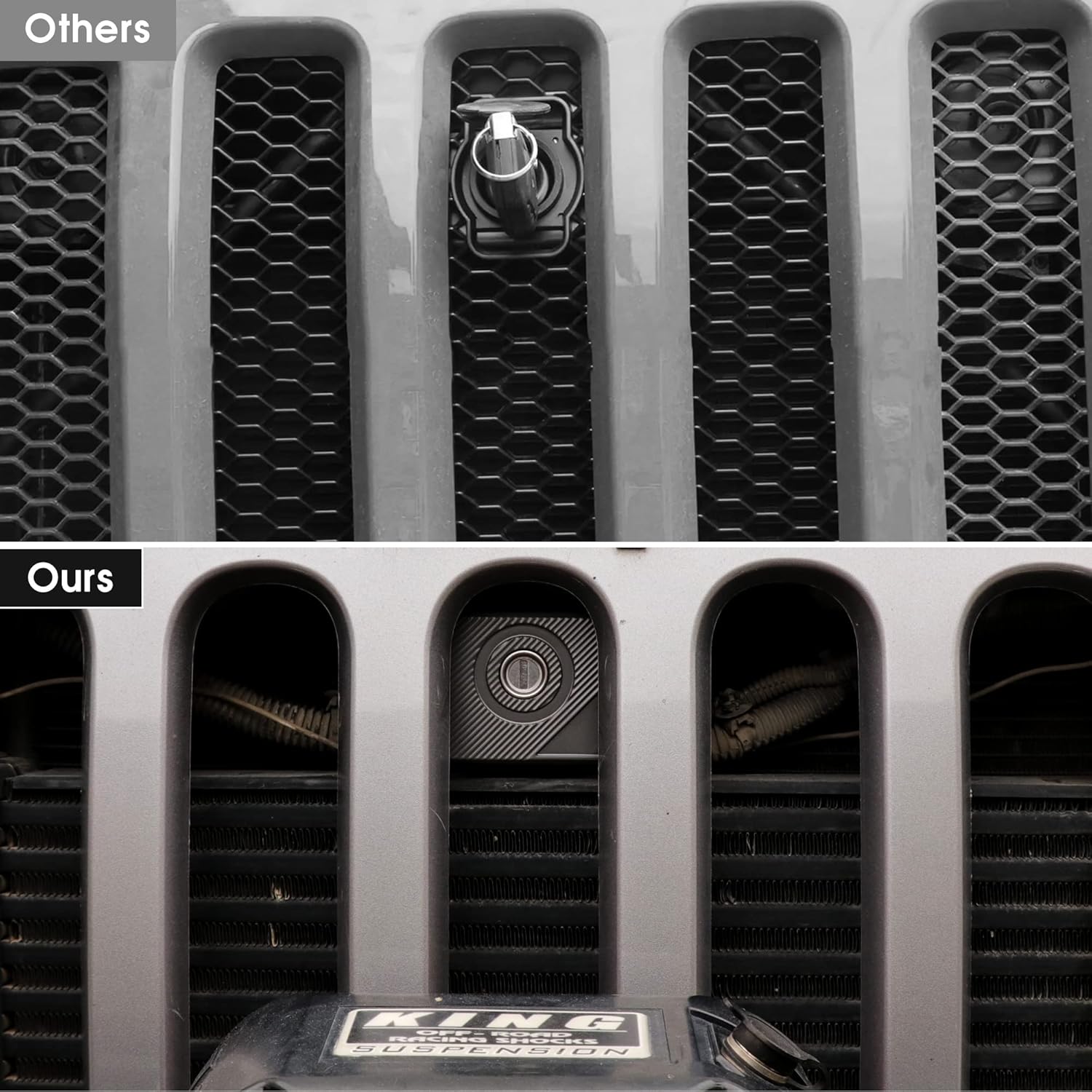 BESTAOO Anti-Theft Hood Lock for Jeep Wrangler JK, Hidden Locking Hood Latches for 2007-2018 Jeep Wrangler JK JKU(Including 4xe), Aluminum, with 2 Keys