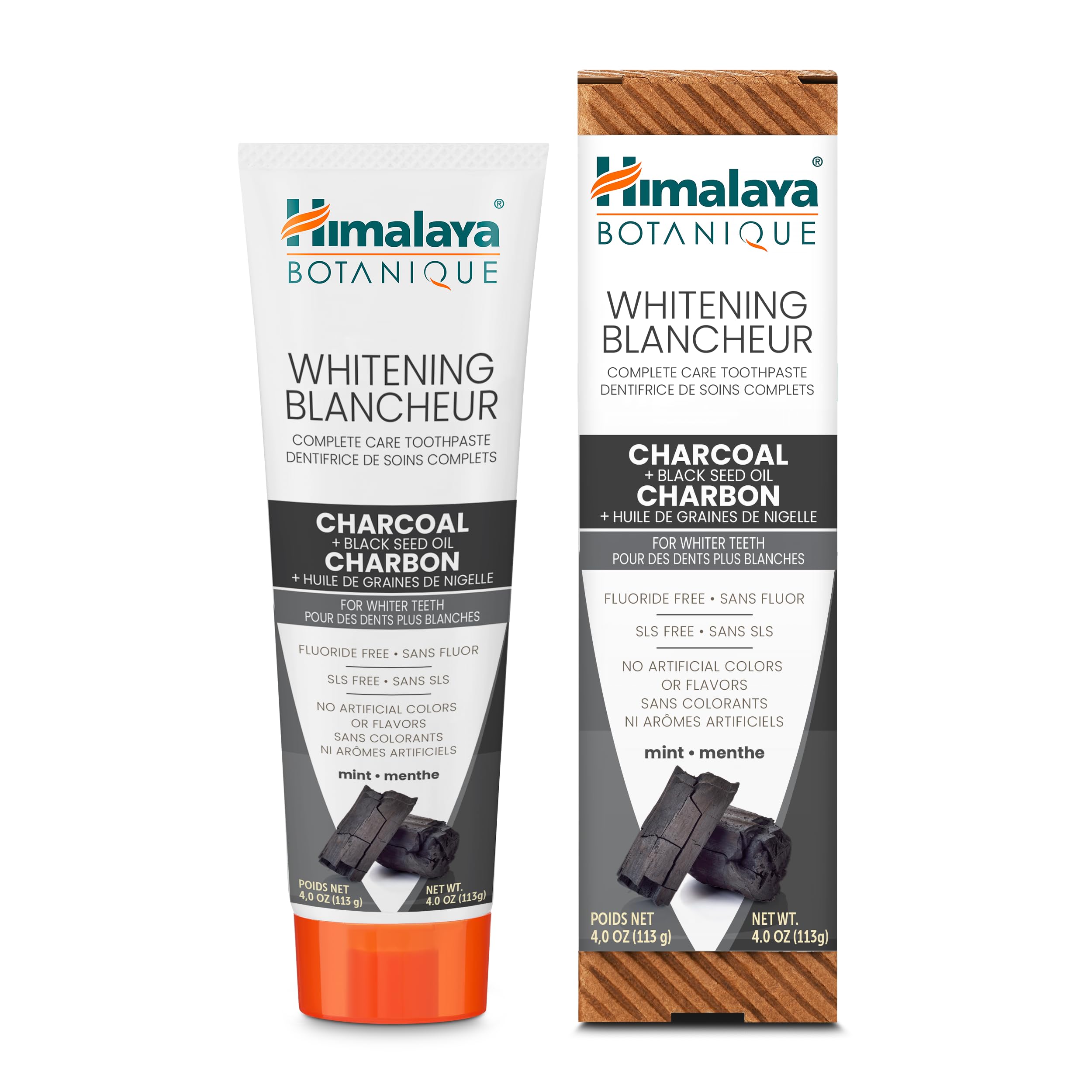 Himalaya Botanique Wybielanie Anti-Plaque Zębów Pasta z Węgiel Drzewny + Olej z Czarnych Nasion, 113 g