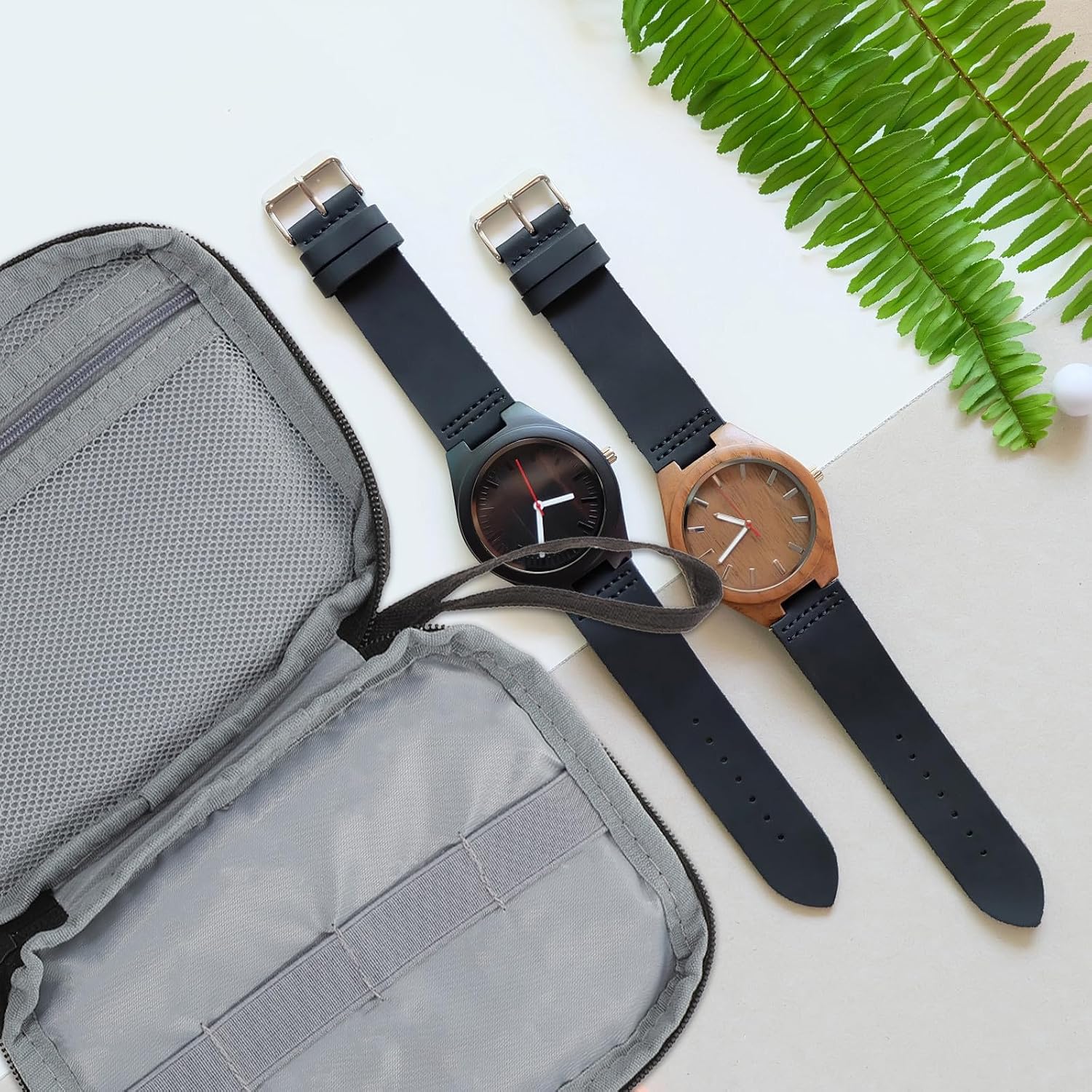 MAGICLULU Multi-use Watch Strap Carrying Case with Large Capacity, Black Oxford Cloth Storage Bag, Easy to Clean Watch Band Organizer for Travel and Work