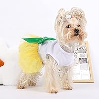 Vista 16 de Vestido de encaje para perro con girasol, bonito tutú para perros y gatos pequeños y medianos, amarillo, girasol