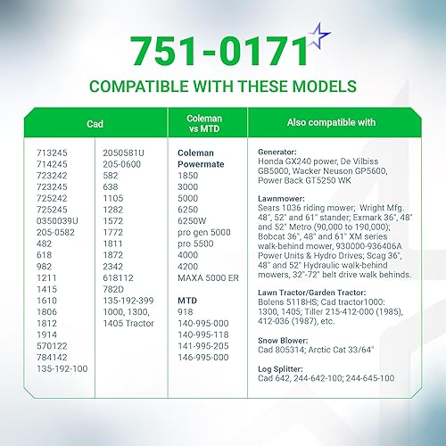 Miniatura 7 de BlueStars 951-0171 751-0171 Válvula de cierre de combustible 735-0149 935-0149 Ojal para tanque de gasolina MTD Troy Bilt Toro Craftsman generador