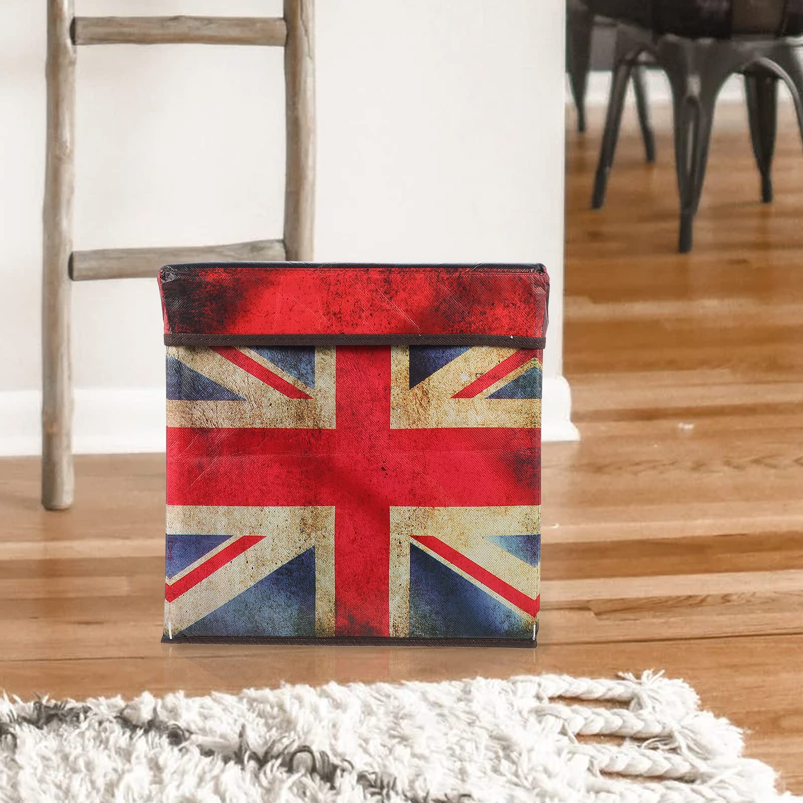 TOPBATHY Fahne Aufbewahrungsbox Aufbewahrungshocker Osmanischer Hocker Fuß Aufbewahrung Von Osmanischen Hockern Osmanischer Bankwürfel Für Wohnzimmer Falten Flagge MDF Kind Spielzeug