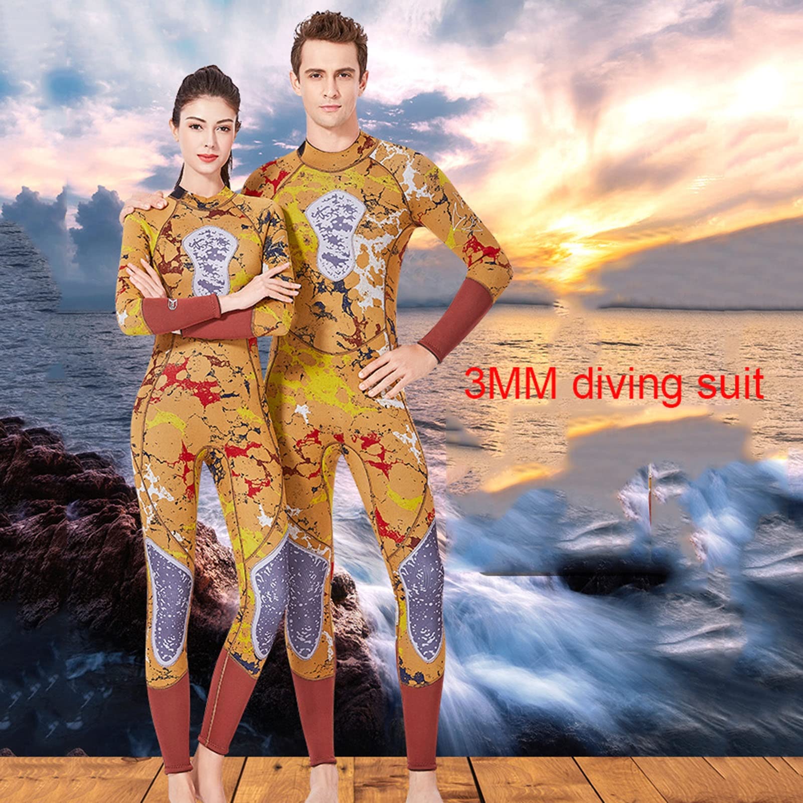 Muta Da Pesca Subacquea 3MM Muta In Neoprene Ispessito E Caldo, UPF50+, Design Con Cerniera Posteriore for Nuotoimmersionisurfsnorkeling
