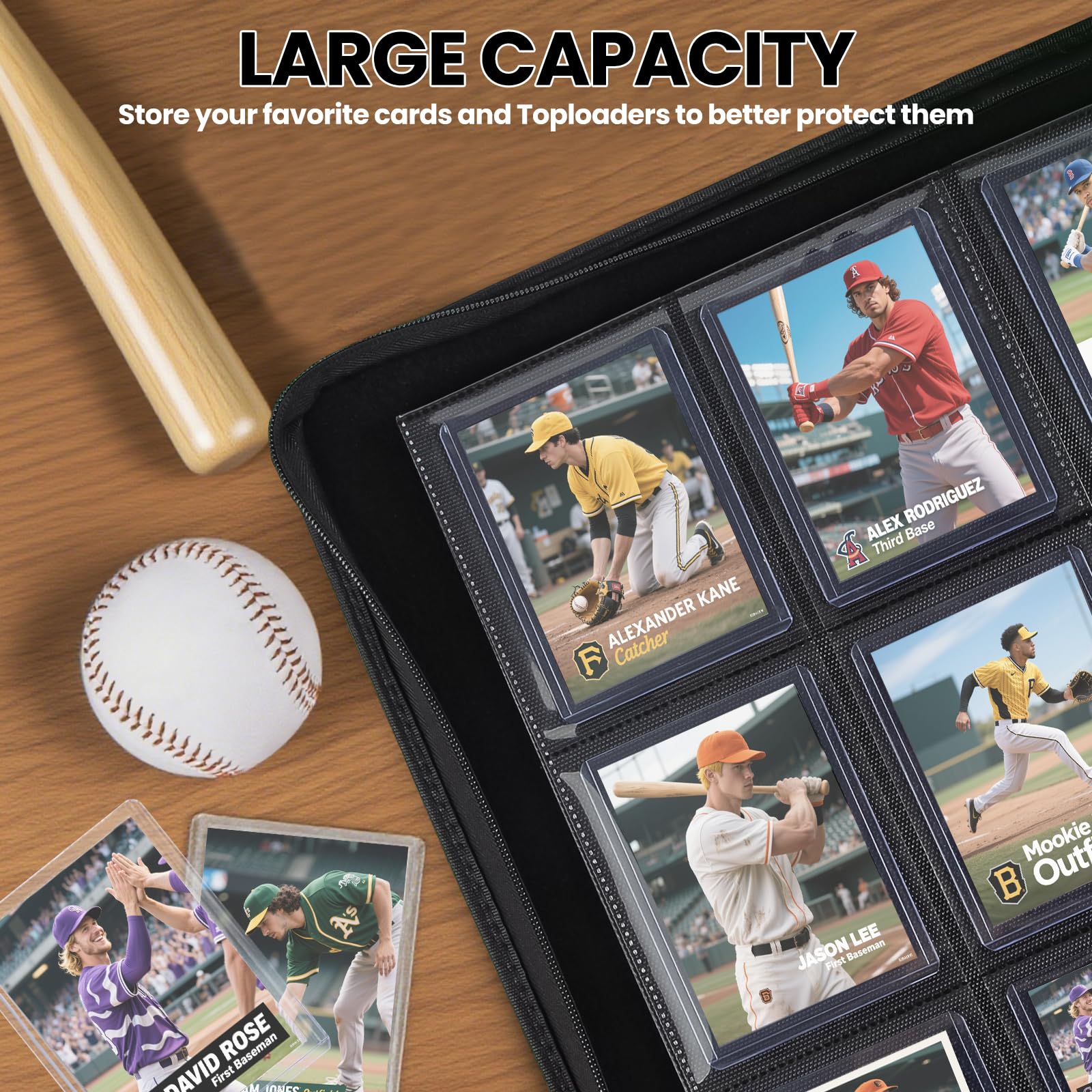 Top Loader Album pour cartes à collectionner pour 252 Top Loaders, Classeur à chargement supérieur 9 emplacements avec pochettes - YGO TCG MTG, ne Convient pas pour les Cartes Sans Top Loader