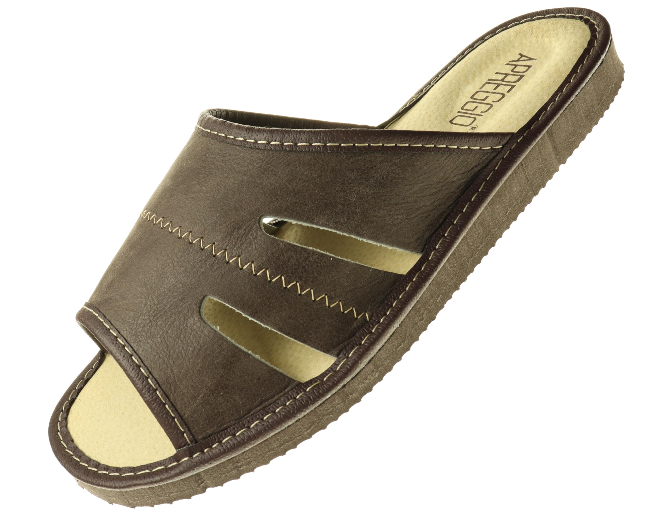 APREGGIO - Men's Leather Slippers, Leather Slippers, Men's Slippers, Slippers