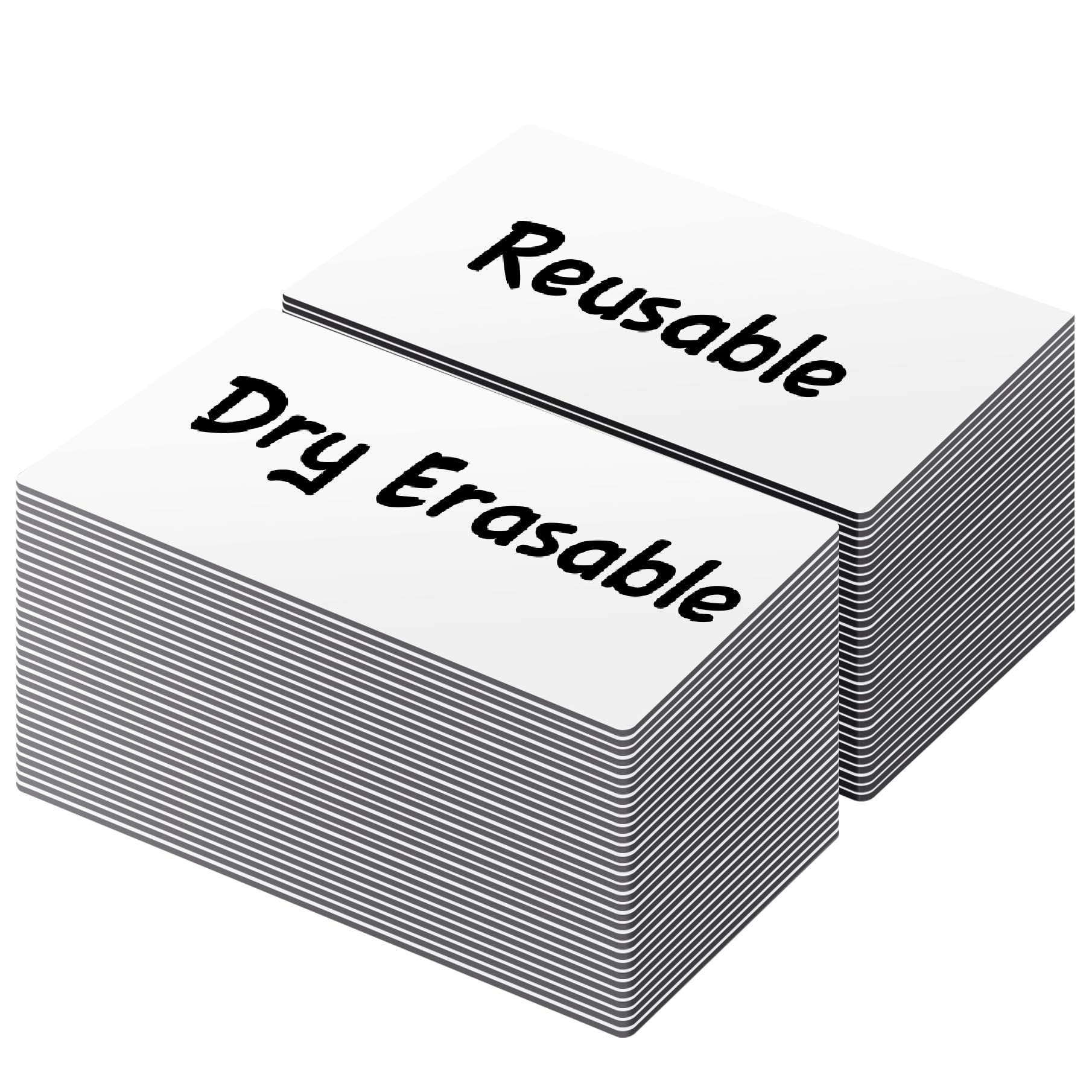 LLPT Dry Erase Magnetic Labels 2" x 4" 50 Packs Blank Writable Magnet Stickers Reusable for Refrigerator Shelf Whiteboard Toolbox Craft and Other Metallic Surfaces White (DML2040WT)