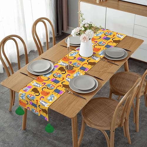 Miniatura 1 de Cats Scandinavian Style Christmas Table Runner Dining Table Decor Christmas Decorations Indoor Home Decor Christmas Table Runners Xmas Navidad