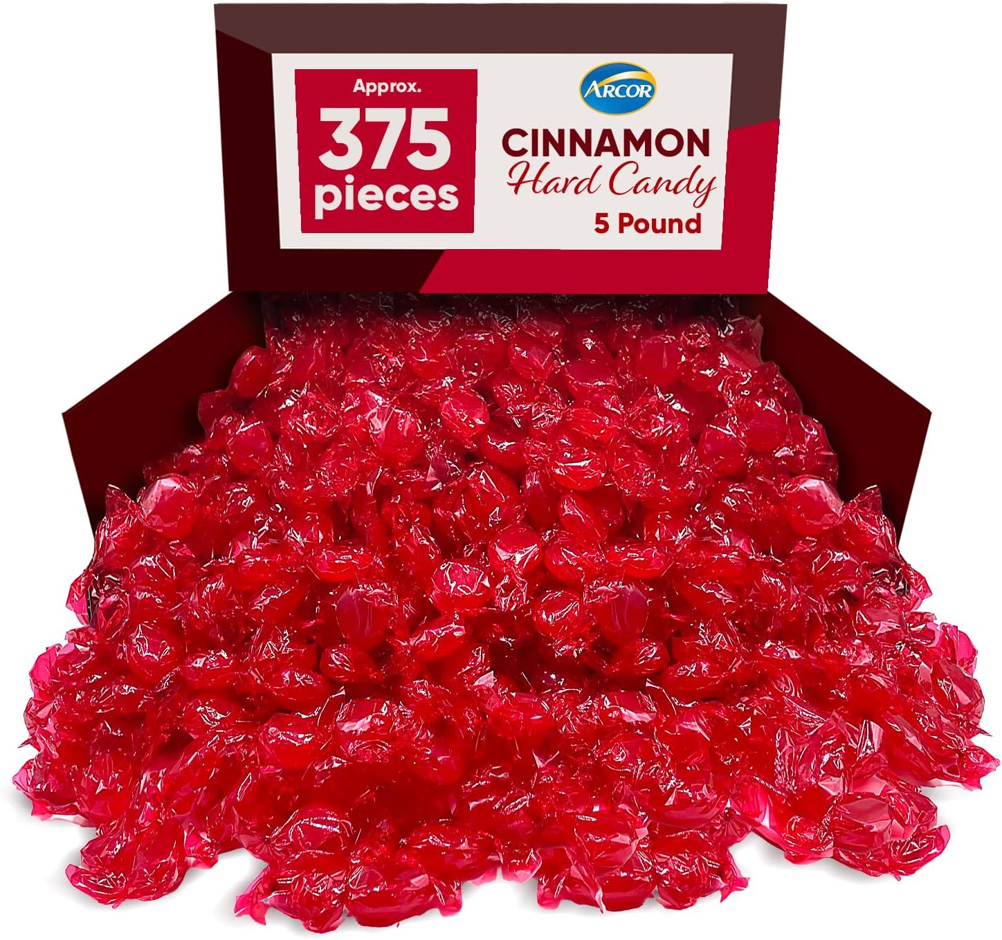 Cinnamon Hard Candy Bulk - 5 Pounds of Approx 375 - Cinnamon Candy - Hard Candy Individually Wrapped, Christmas Candy Bulk