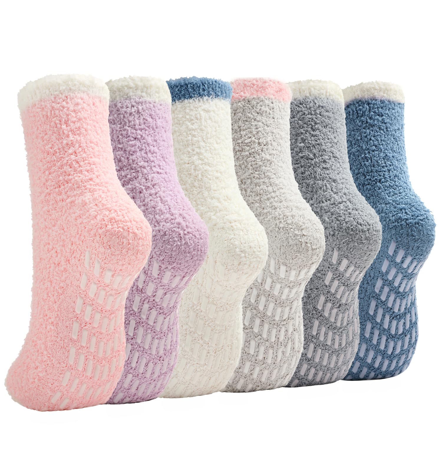 Slipper Socks for Women Men Grip Hospital Socks with Grips Fuzzy Non Slip Warm Womens Gifts