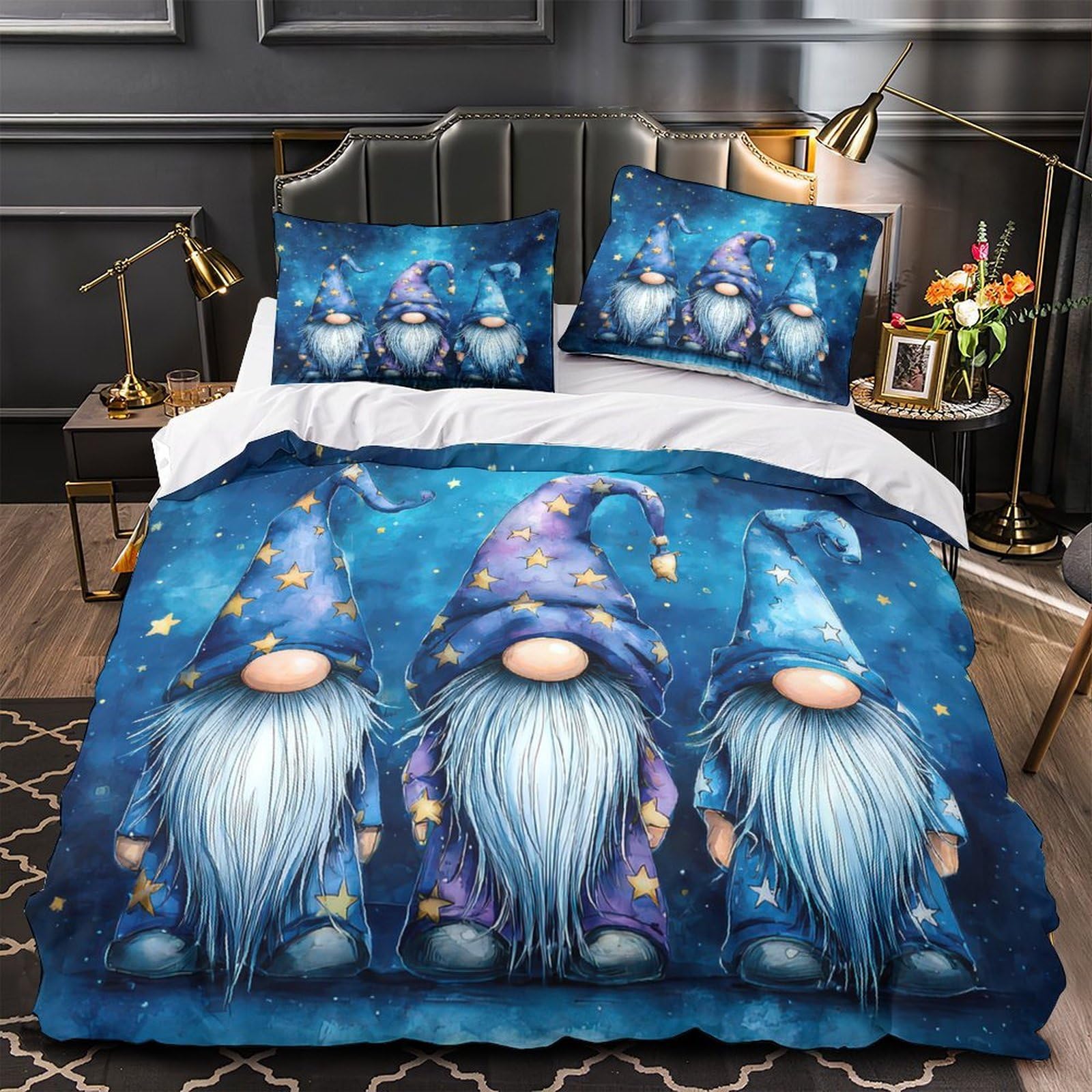 Housse de couette gnomes sorciers pour une chambre fantastique 135x200cm