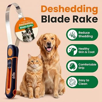 GoPets Deshedding Blade Rake, Adjustable Dog & Cat Dematting Grooming Tool