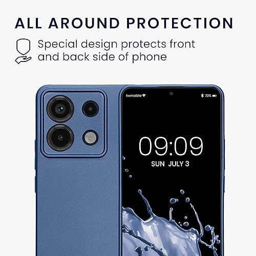 Vista 683 de kwmobile Funda compatible con Xiaomi Redmi Note 11 / Note 11S - Funda protectora de silicona TPU suave y delgada - Azul Báltico Azul (Baltic Blue)
