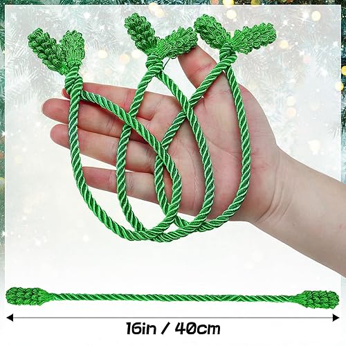 Miniatura 7 de 24 lazos de guirnalda de Navidad con alambre grueso, giro para barandilla, 16 pulgadas, reutilizables y flexibles, lazos decorativos de Navidad para