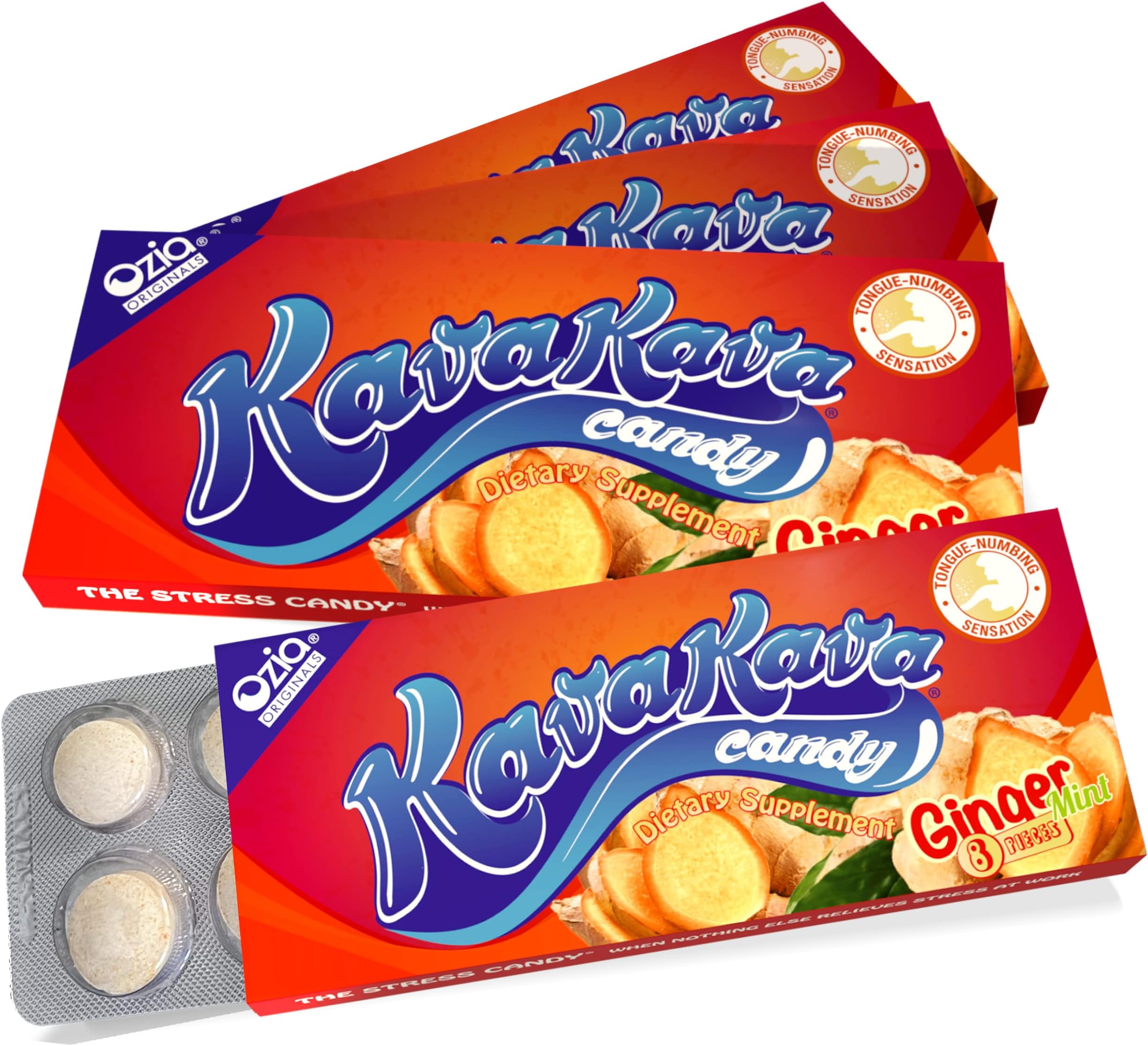 Kava Kava Candy - Ginger 4 Packs | 32 Pieces