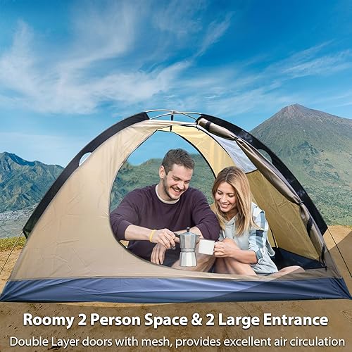 Miniatura 4 de GEERTOP Tienda de campaña ultraligera para 2 personas, 4 estaciones, impermeable, doble capa, clima frío, fácil de instalar, para campamento