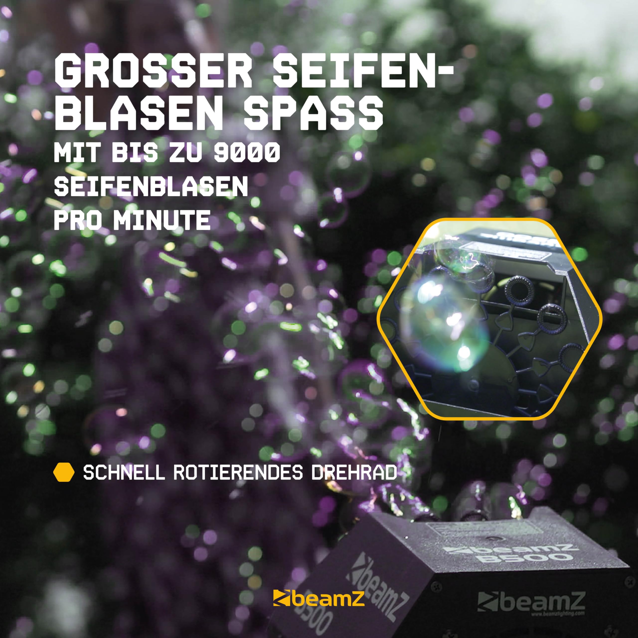 BeamZ B500 Seifenblasenmaschine 5L 25W 24 RPM Schwarz