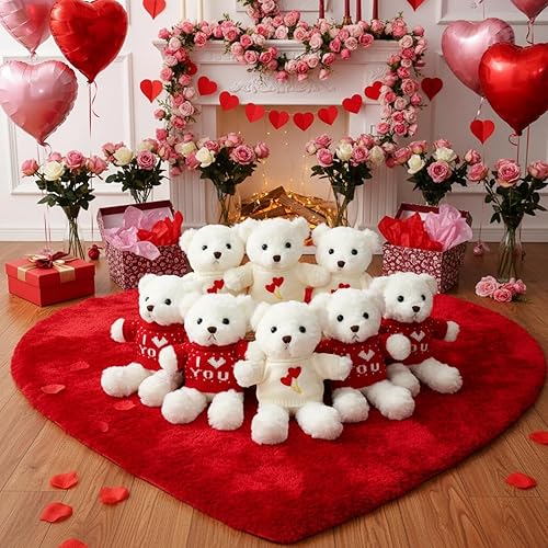 Miniatura 8 de Hungdao 18 piezas de oso de peluche para el día de San Valentín, de 10.83 pulgadas, suaves y lindos animales para novia, cumpleaños, boda,