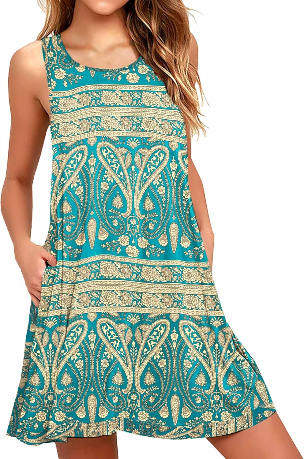 WEACZZY Women Summer Casual Swing T Shirt Dresses Beach Cover up Loose Dress