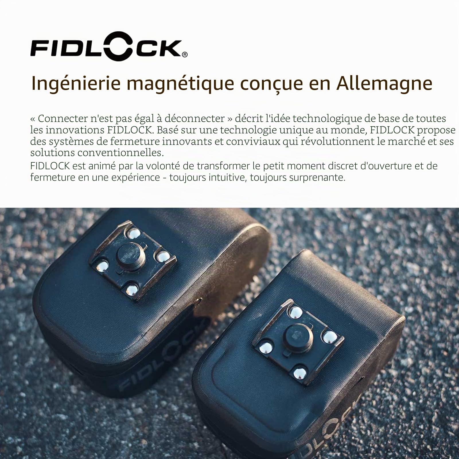 Fidlock Bag 600 + Saddle Base Sacoche de Selle avec Support Unisexe-Adulte, Noir, 600 ML