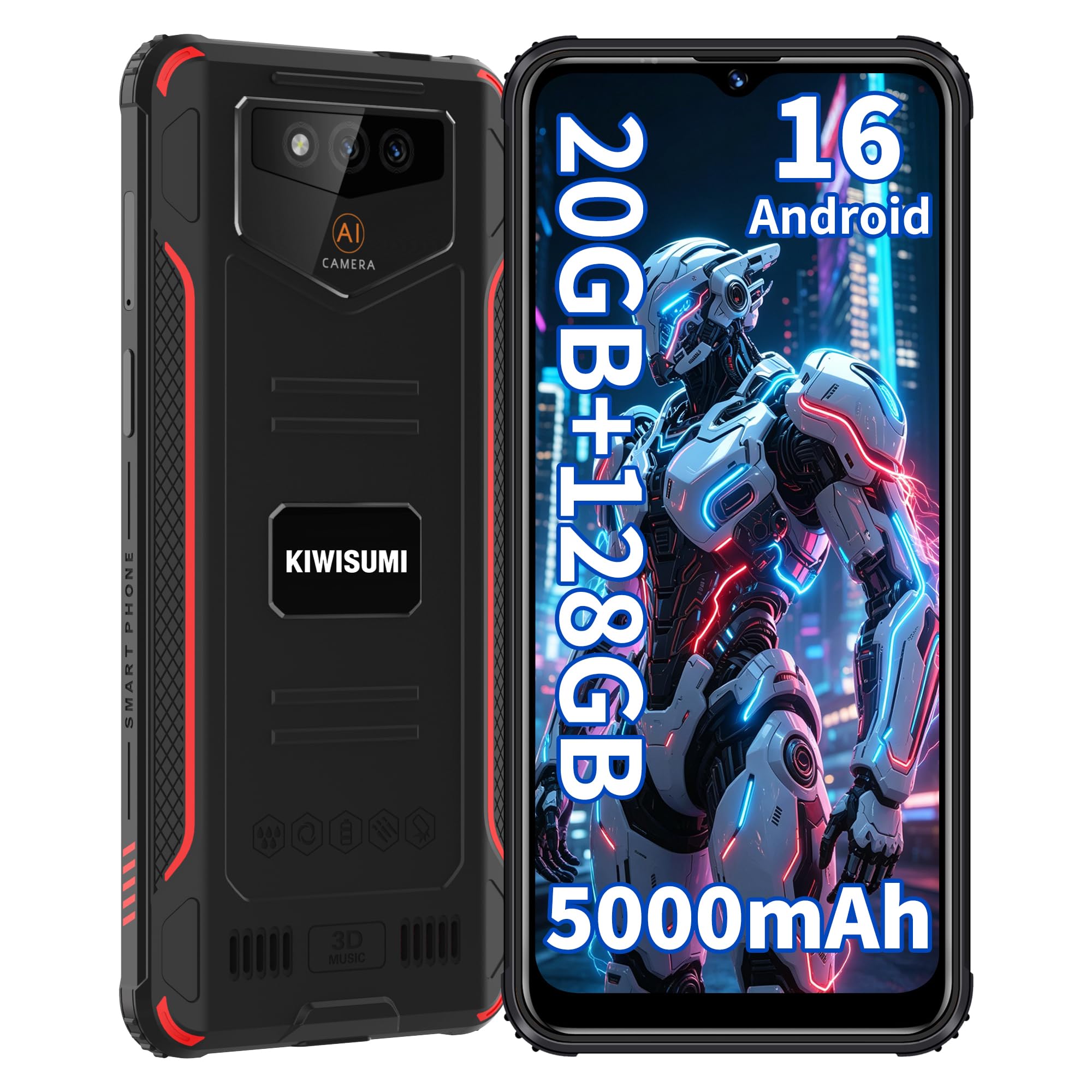 Armor A40 Unlocked Rugged Phone 6.6" 20GB(4GB+16GB)+128GB/1TB