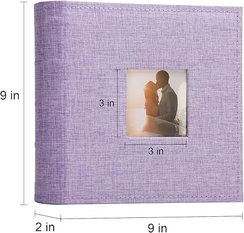 Miniatura 4 de Vienrose Álbum de fotos de 4 x 6 pulgadas, 200 bolsillos, cubierta de marco de lino con áreas de notas, libro de fotos de gran capacidad, libro de
