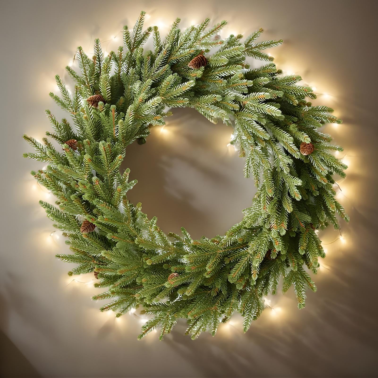 Weihnachts-Türkranz 58 cm Kieferngrün Wanddekoration für die Haustür