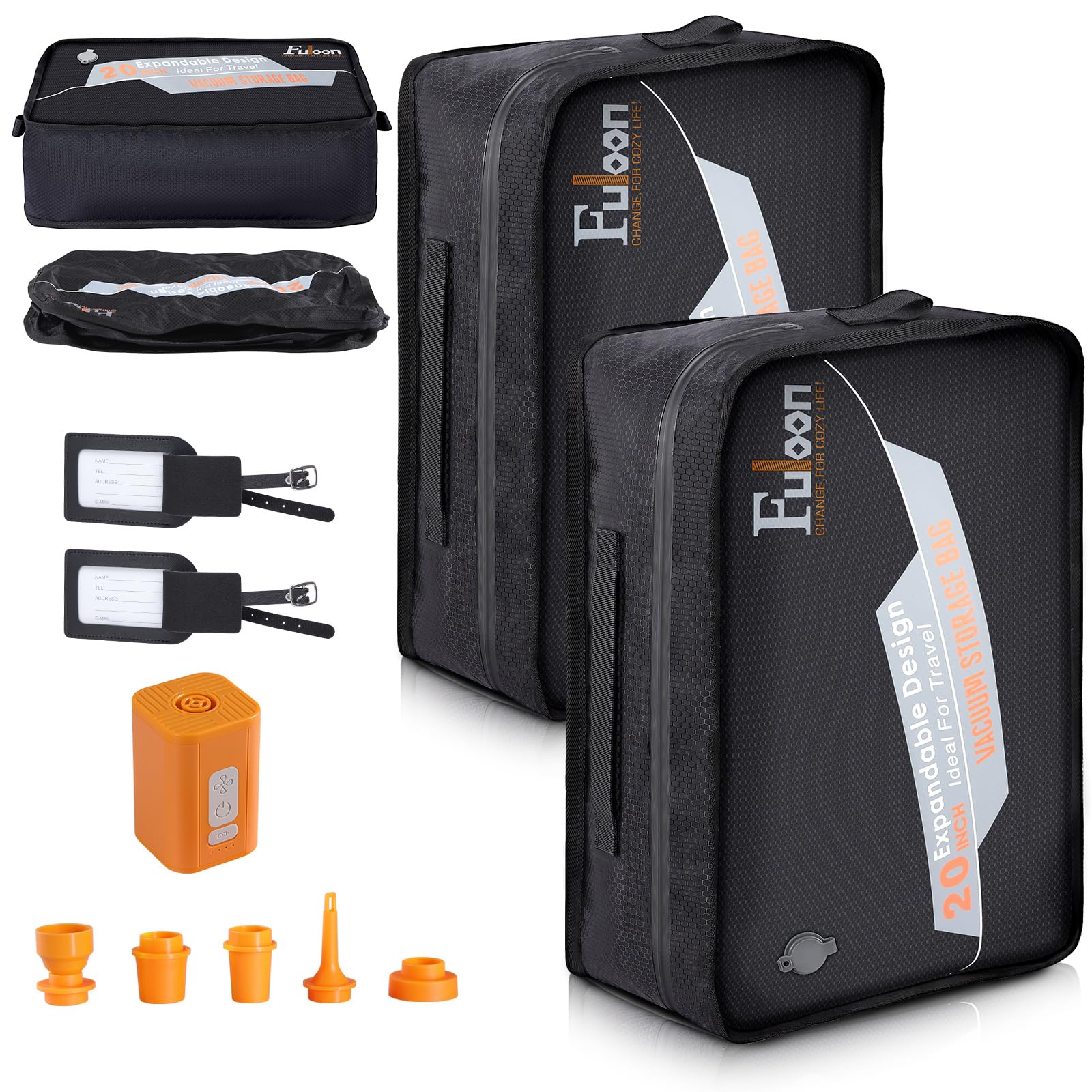 Fuloon Sacchetti Sottovuoto per Vestiti Riutilizzabili Con Pompa 22L,Impermeabili IP67,210D TPU Nylon Organizzatore Bagagli Per Viaggio Conservazione Casa