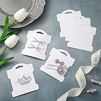 Vista 3 de Junkin 100 tarjetas de exhibición de clip para el cabello, tarjetas de presentación para diadema, tarjetas para el cabello, tarjetas rectangulares