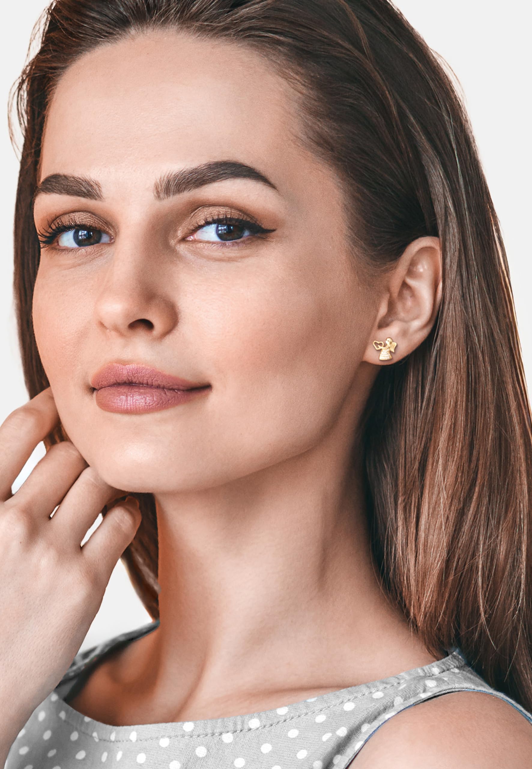 SOFIA MILANI - Damen Ohrringe 925 Silber - mit Zirkonia Steinen - Engel Herz Ohrstecker