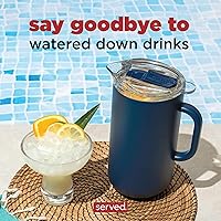 Vista 4 de Jarra Premium Aislada de Served (0.87 cuartos de galón/66oz) - Jarra de Acero Inoxidable con Doble Pared y Forro de Cobre con Tapa - Jarra Térmica