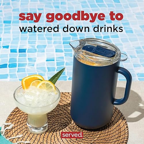 Miniatura 5 de Served Jarra aislada de alta calidad (2L66 onzas), jarra de acero inoxidable de doble pared forrada de cobre con tapa, jarra aislada al vacío para