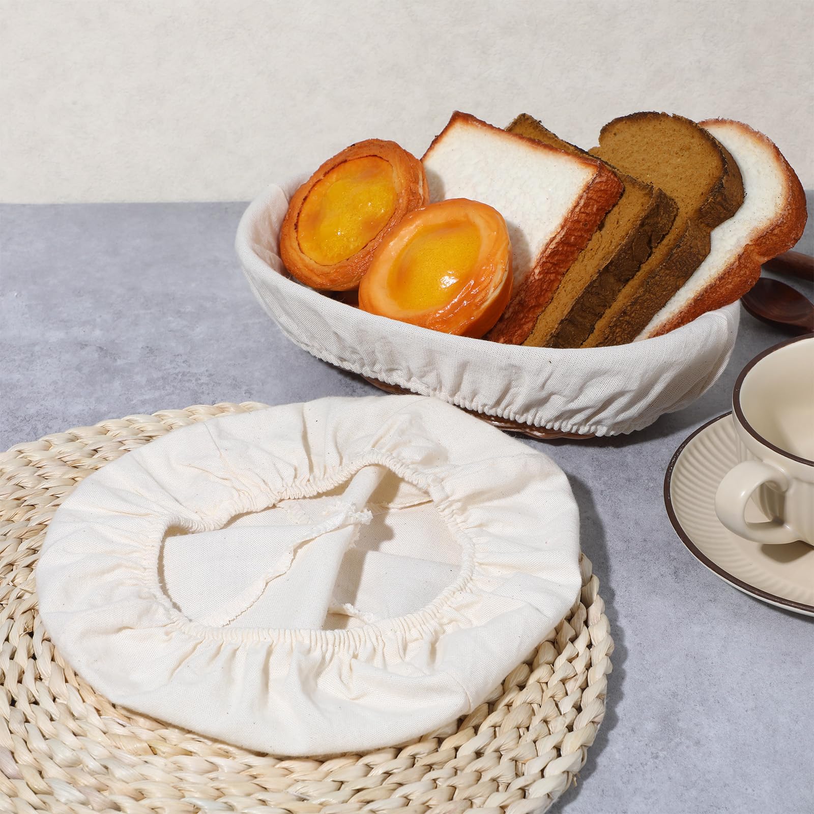 Lot De 4 Toiles En Lin Pour Banneton à Pain – 2 Ovales + 2 Rondes – Pour Fermentation De La Pâte – Lavable Et Réutilisable