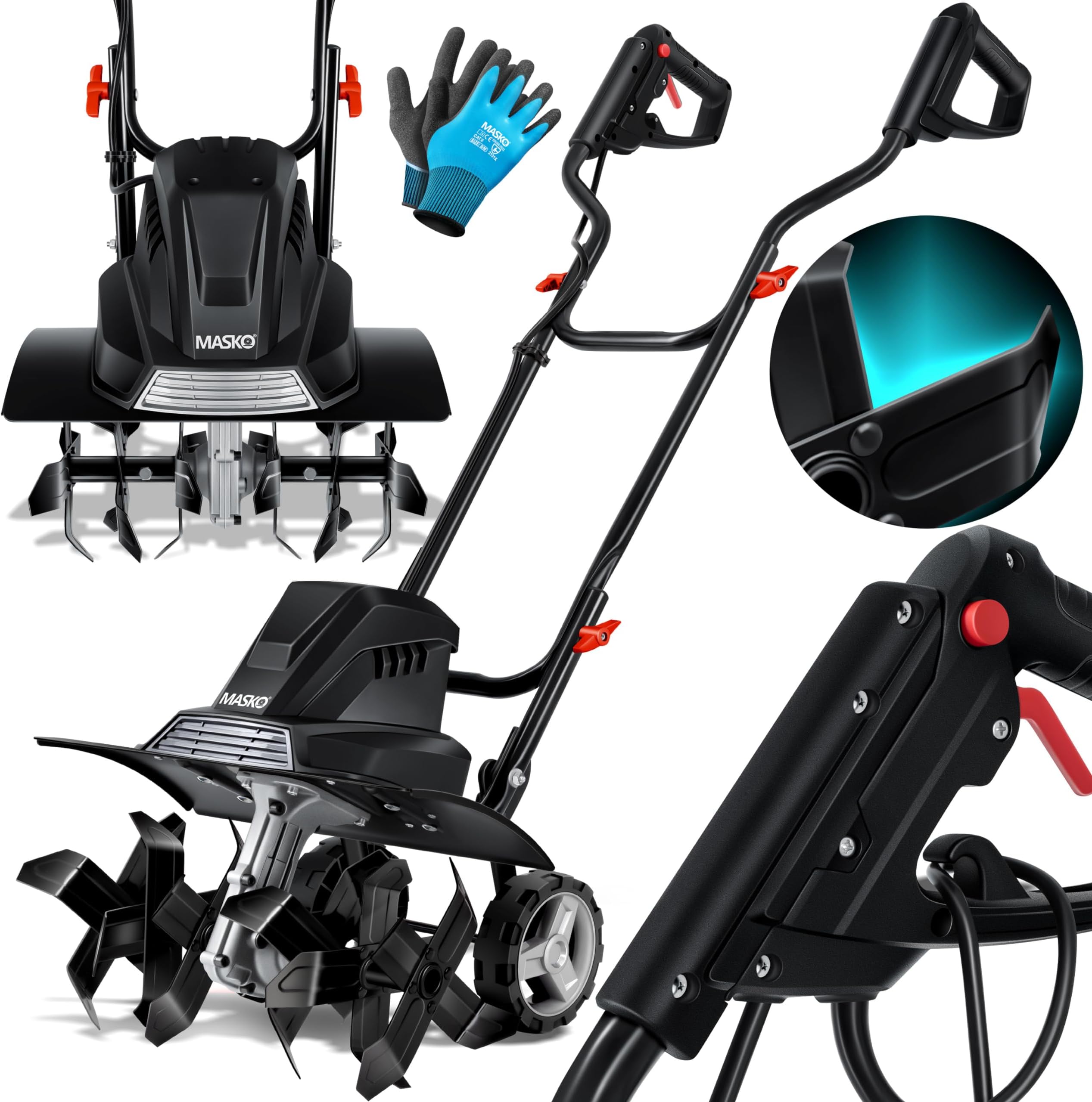 Rotavator Rotavator sans Fil, motoculteur électrique portatif avec Batterie 20 V 4000 mAh