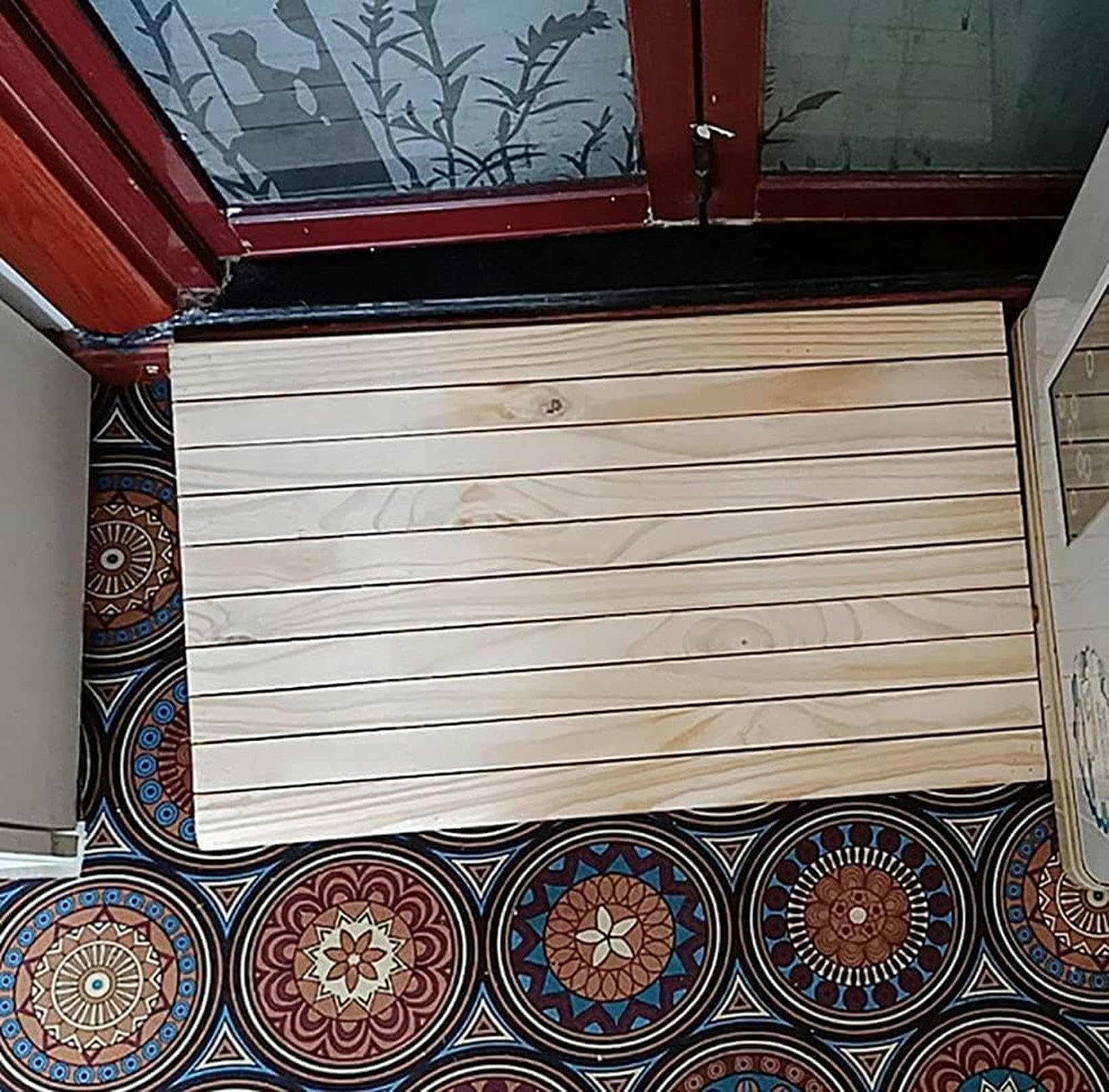 Rampe de seuil en bois pour portes intérieures et extérieures élévation 7 à 15 cm