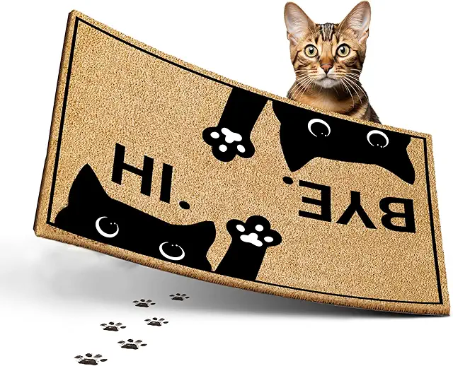 Paillasson Chat Coco 60x40cm - Antidérapant et Durable | ElbFuchs®