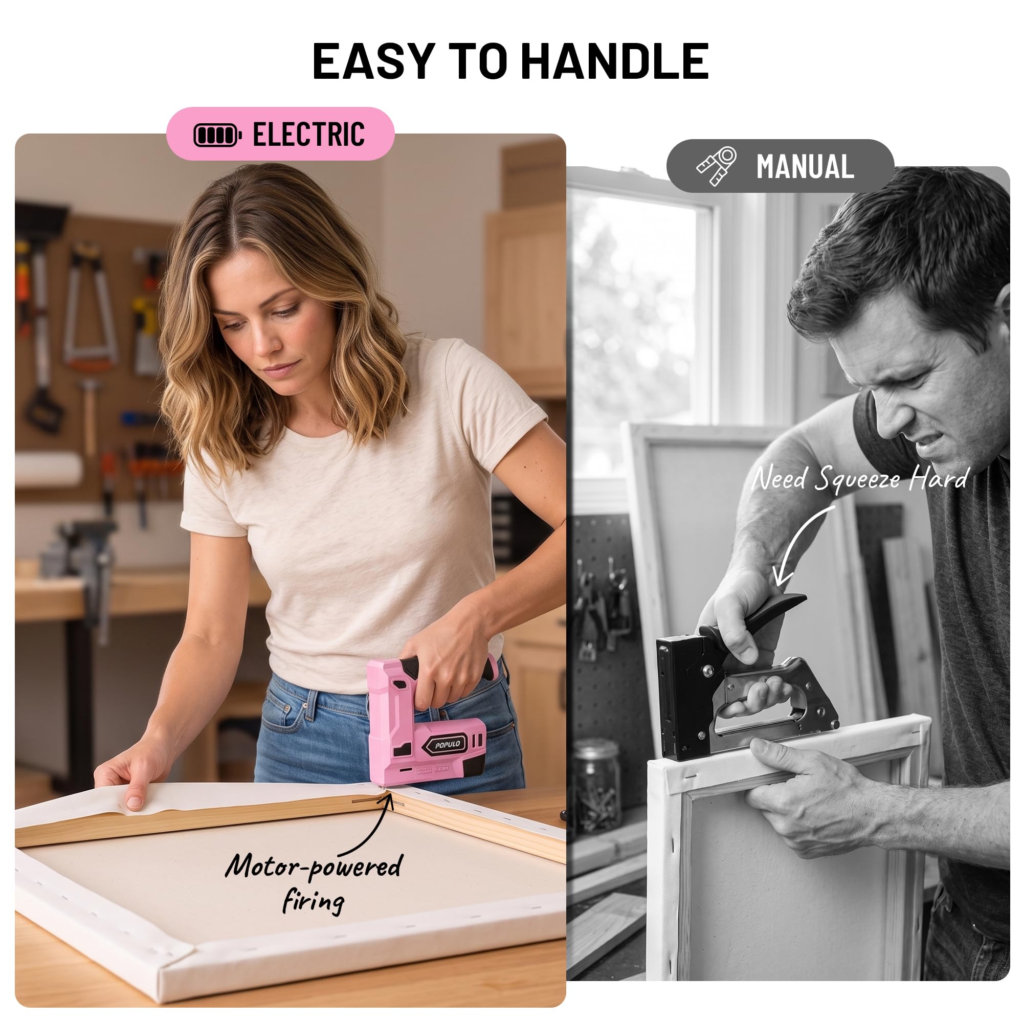 POPULO Cordless Staple Gun - 2-in-1 for Upholstery -3