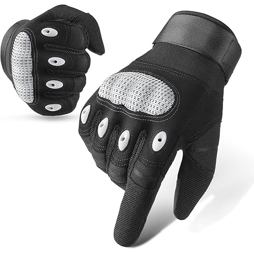 Cierto Motorcycle Gloves for Men and Women | Touch Screen Hard Knuckle Tactical Gloves | Riding Gloves | Dirt Bike Gloves | Breathable & Anti-Slip Airsoft Gloves